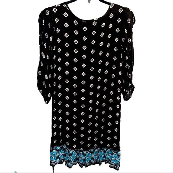 Justice Girl’s Beaded Embroidered Geometric Print Tassel Peasant Dress Size 14 - Picture 3 of 15